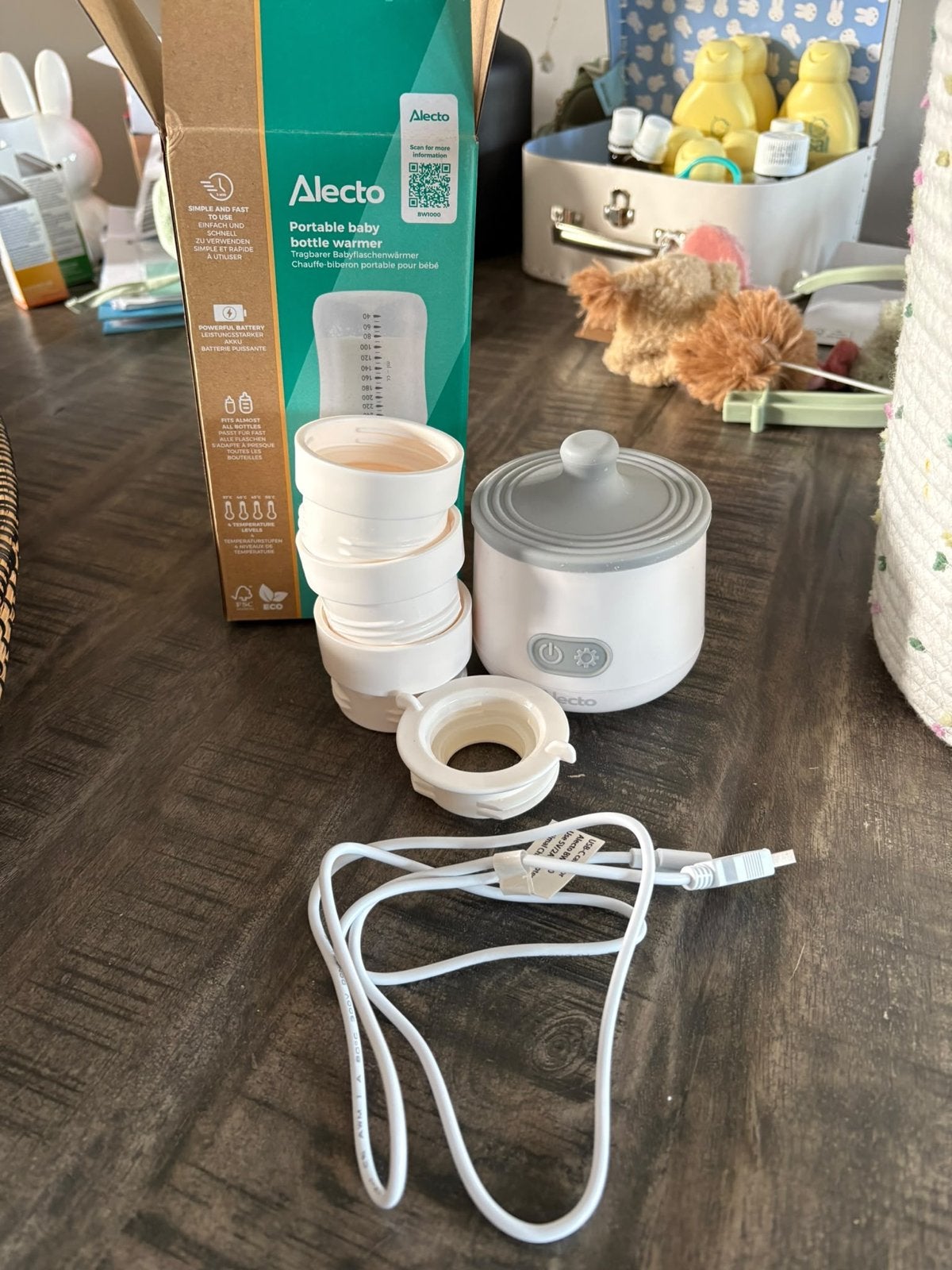 Alecto Draagbare Flessenwarmer - Ideaal voor onderweg, Ophalen, Flessen- of potjesverwarmer, Alecto, Zo goed als nieuw