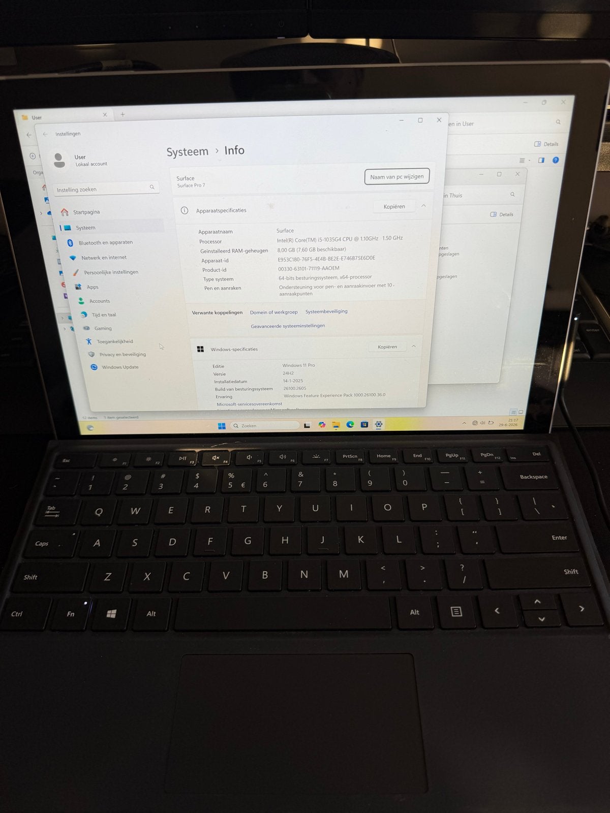 Microsoft Surface Pro 7 - i5, 8GB RAM, 128GB SSD, Ophalen of Verzenden, Zo goed als nieuw, 12 inch, 128 GB