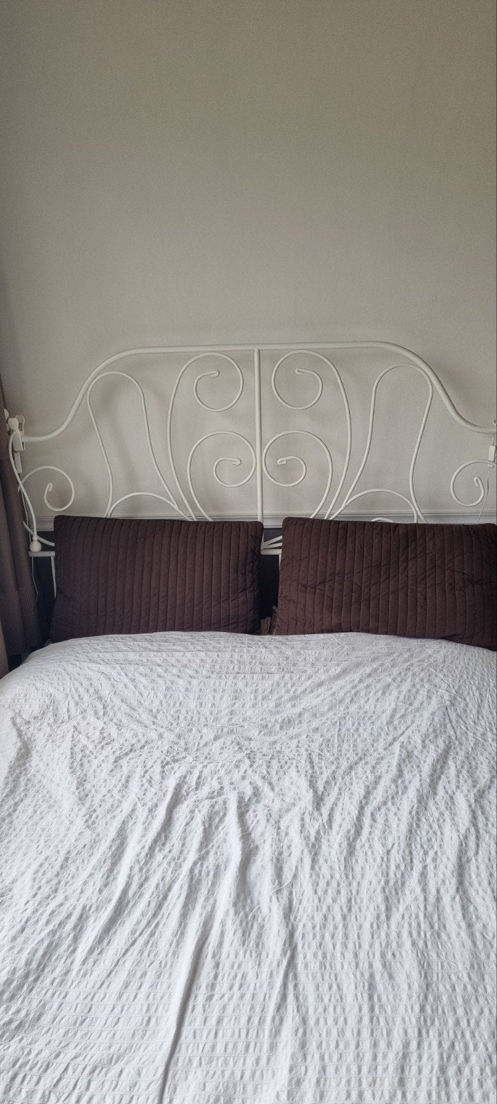 2 persoons Ikea spijlen bed incl.lattenbodem en lampjes, Ophalen, Wit, Tweepersoons, 140 cm