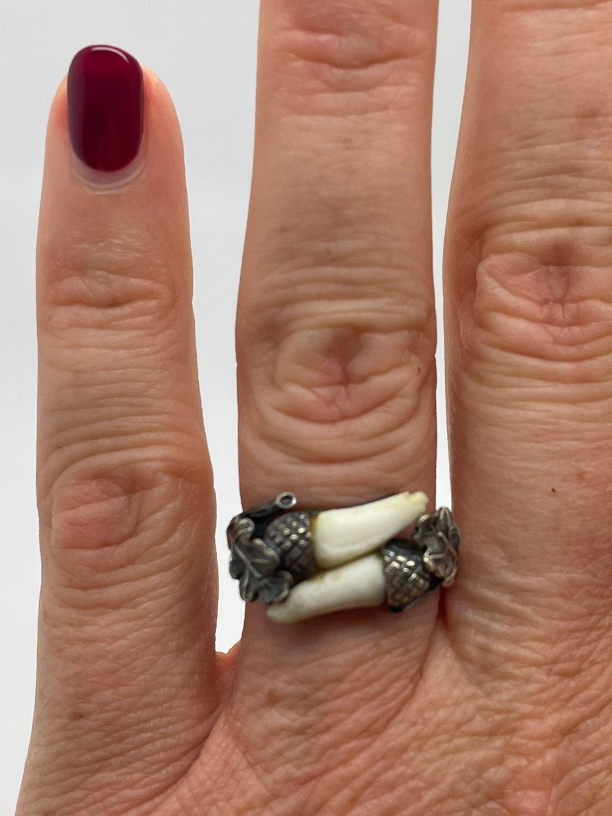 F958 Prachtige zilveren jachttroffee ring (verstelbaar), Ophalen of Verzenden, Zilver, Ring