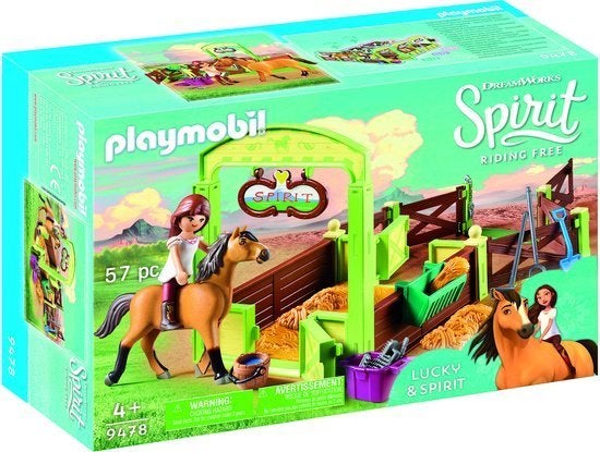 PLAYMOBIL Spirit Lucky & Spirit met paardenbox - 9478, Ophalen, Gebruikt