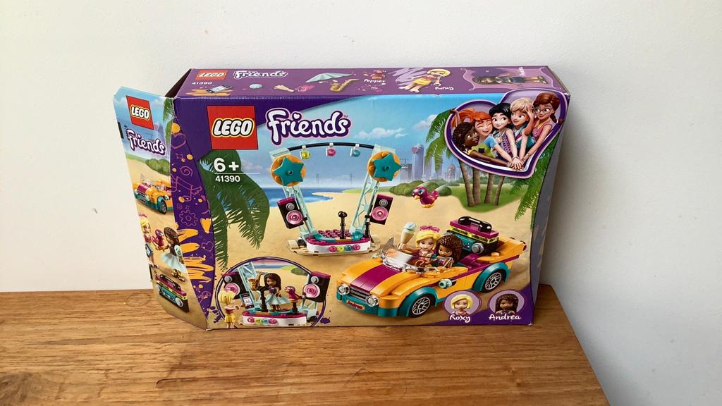Lego friends 41390 adrea’s auto en podium, Ophalen, Meer dan 50 stukjes, Zo goed als nieuw, 6 jaar of ouder