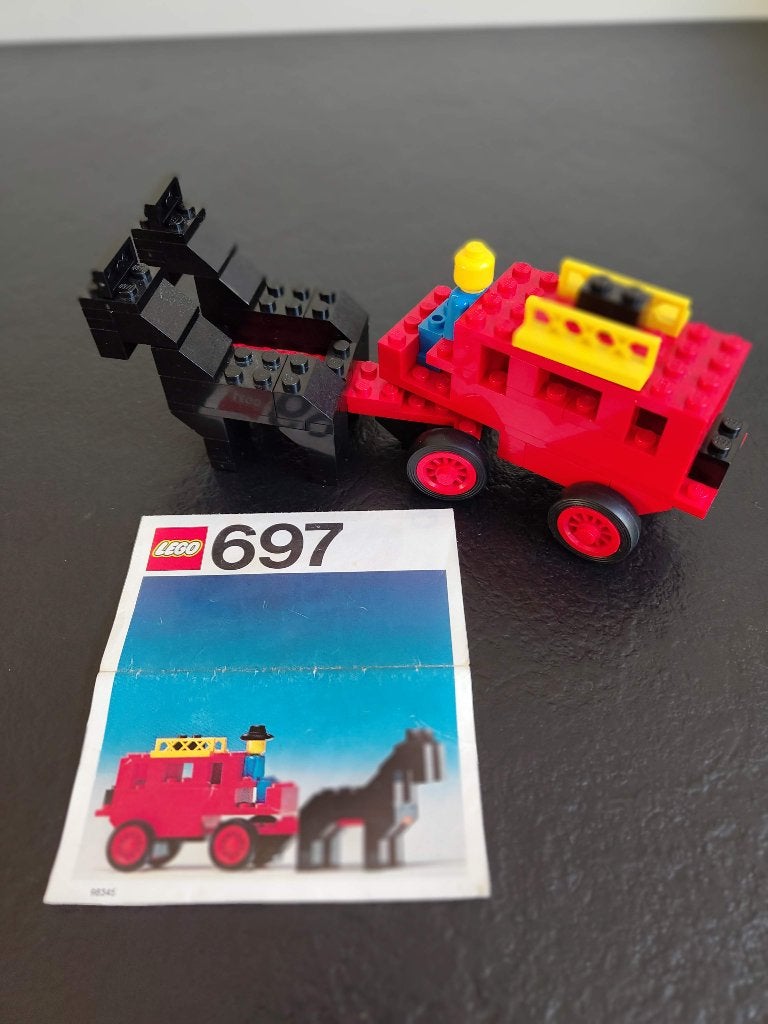 LEGO Postkoets 697 - Set met minifiguur + instructie, Gebruikt, Overige thema's, Lego, Ophalen of Verzenden