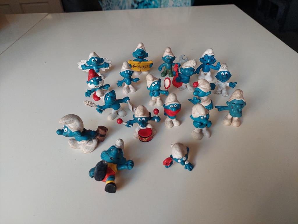 18 Smurfen, Schleich Figuren - Peyo, Billy - Gebruikt, Verzamelen, Smurfen, Ophalen of Verzenden, Gebruikt, Verschillende Smurfen