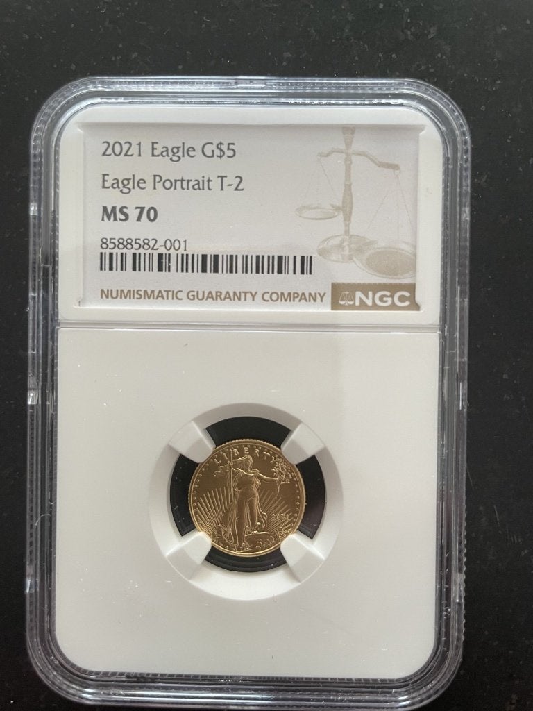 Gouden eagle 5 Dollar 2021 NGC, Verzenden, Midden-Amerika, Losse munt, Goud
