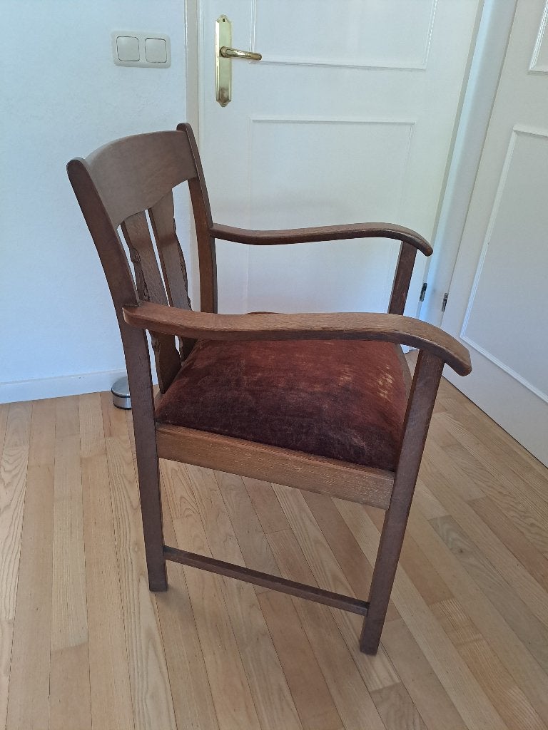 Vintage armleun stoelen, Ophalen, Gebruikt, Hout, Twee