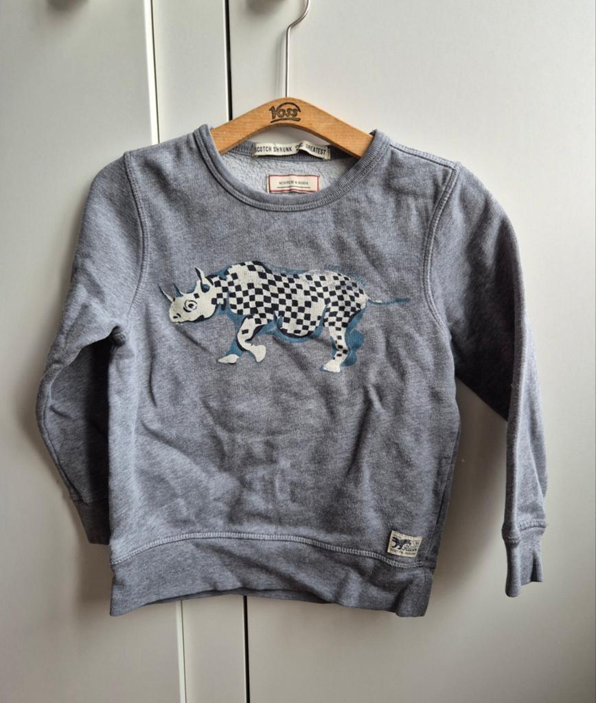 Scotch Shrunk grijze sweater maat 4, Ophalen of Verzenden, Zo goed als nieuw, Scotch Shrunk, Jongen