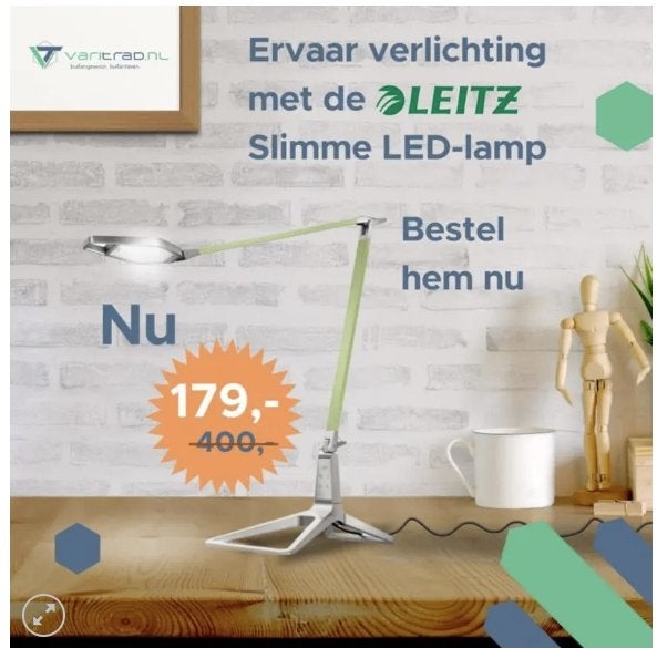 Leitz slimme LED lamp blue tooth app besturing NU € 99 OP=OP, Diversen, Ophalen of Verzenden, Nieuw