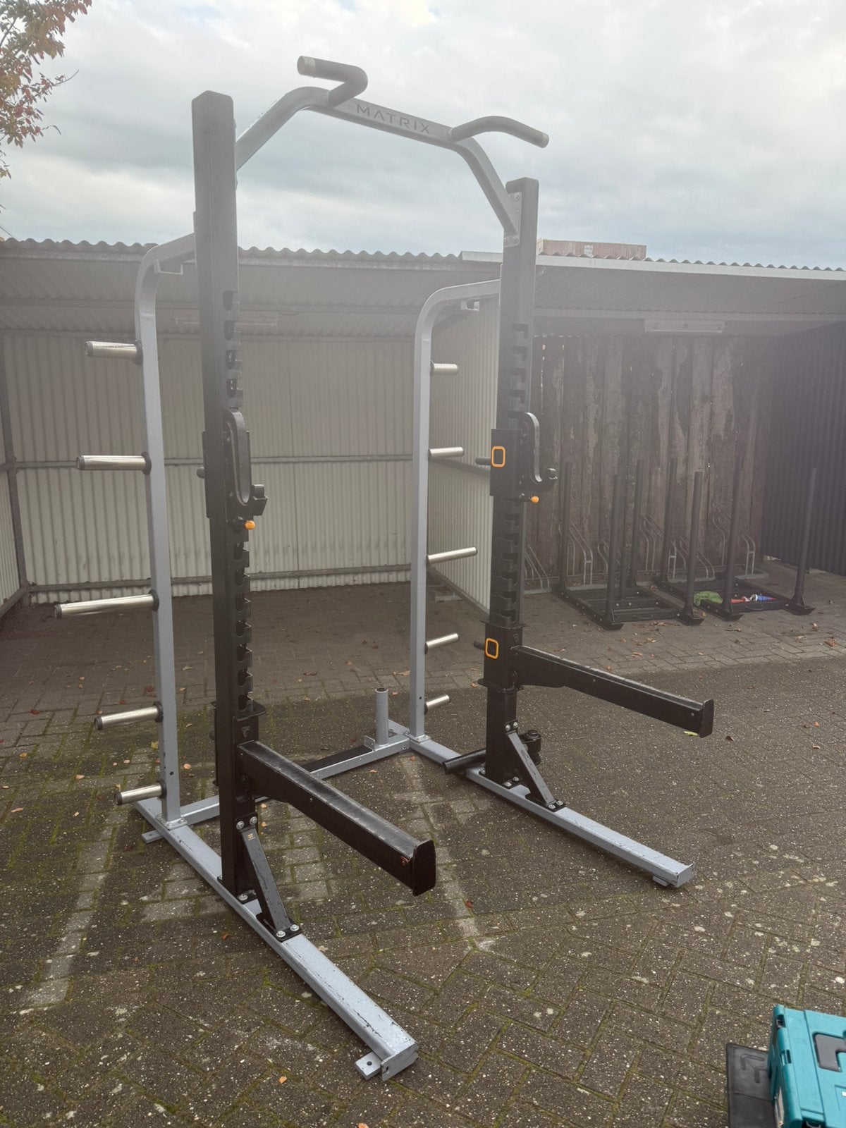 Matrix halfrek met spotters ,dip stang, Landmine, Sport en Fitness, Ophalen, Zo goed als nieuw, Overige typen
