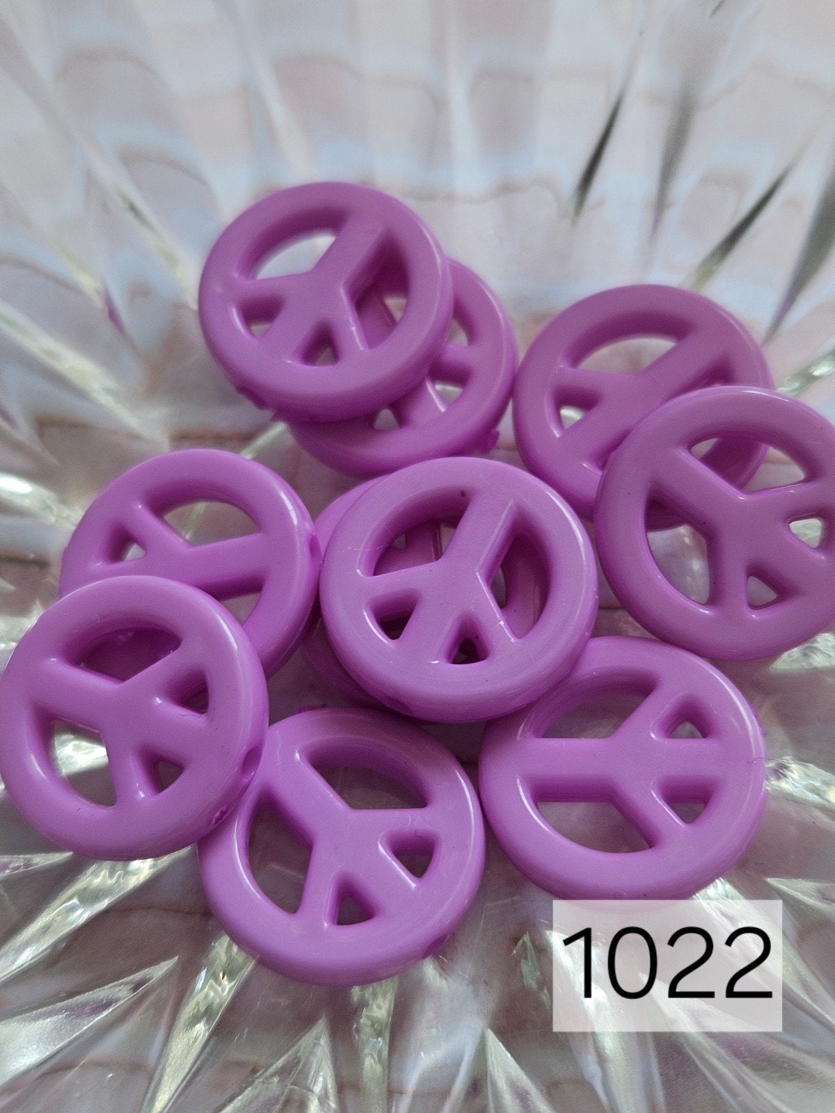 10x Paarse peace kralen (1022), Ophalen of Verzenden, Nieuw, Kraal