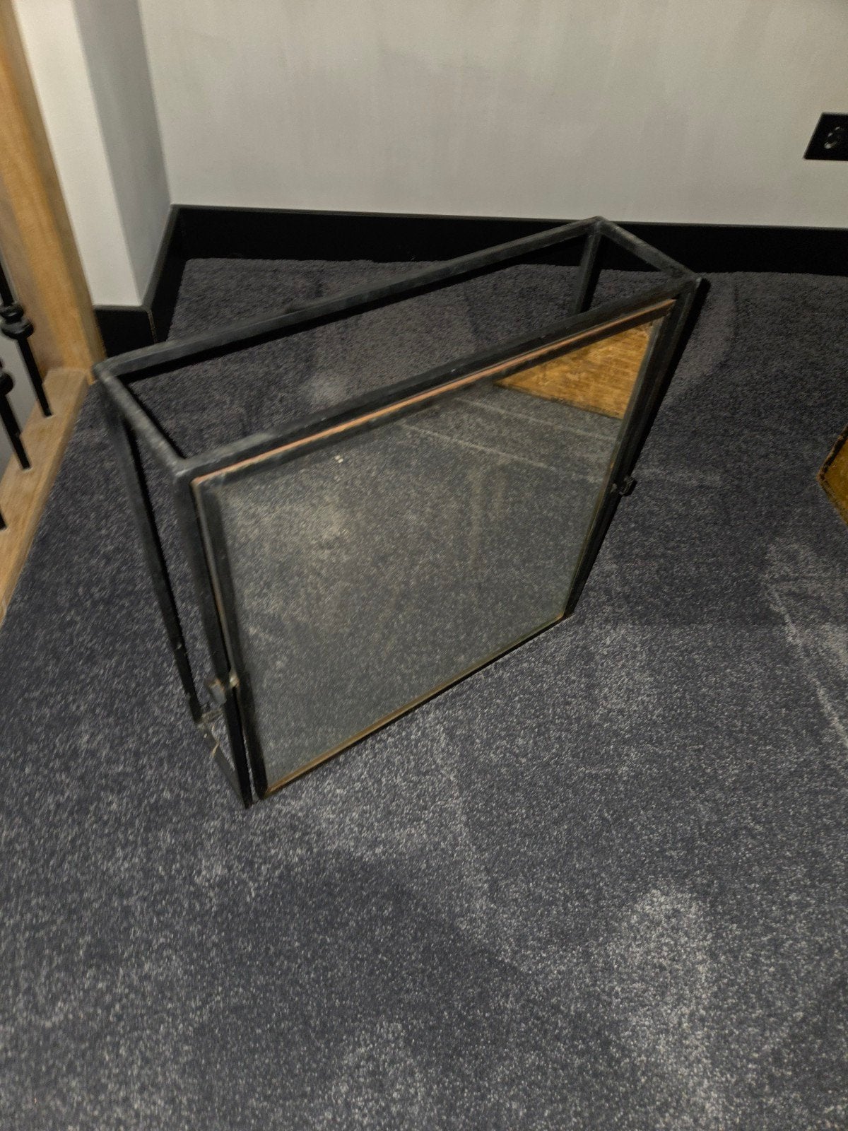 Metalen kantelspiegel om meer te zetten of op te hangen, Gebruikt, Ophalen of Verzenden, Minder dan 100 cm, Rechthoekig
