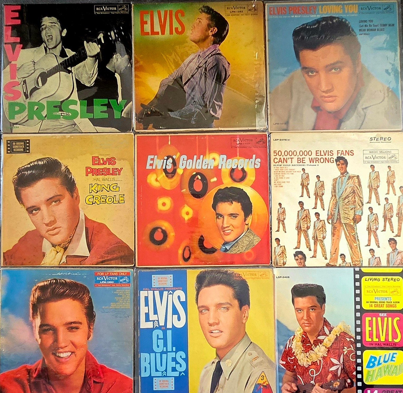 Grote collectie Elvis Presley LP's - 12 stuks USA persingen, LP, Rock, Gebruikt, Ophalen of Verzenden