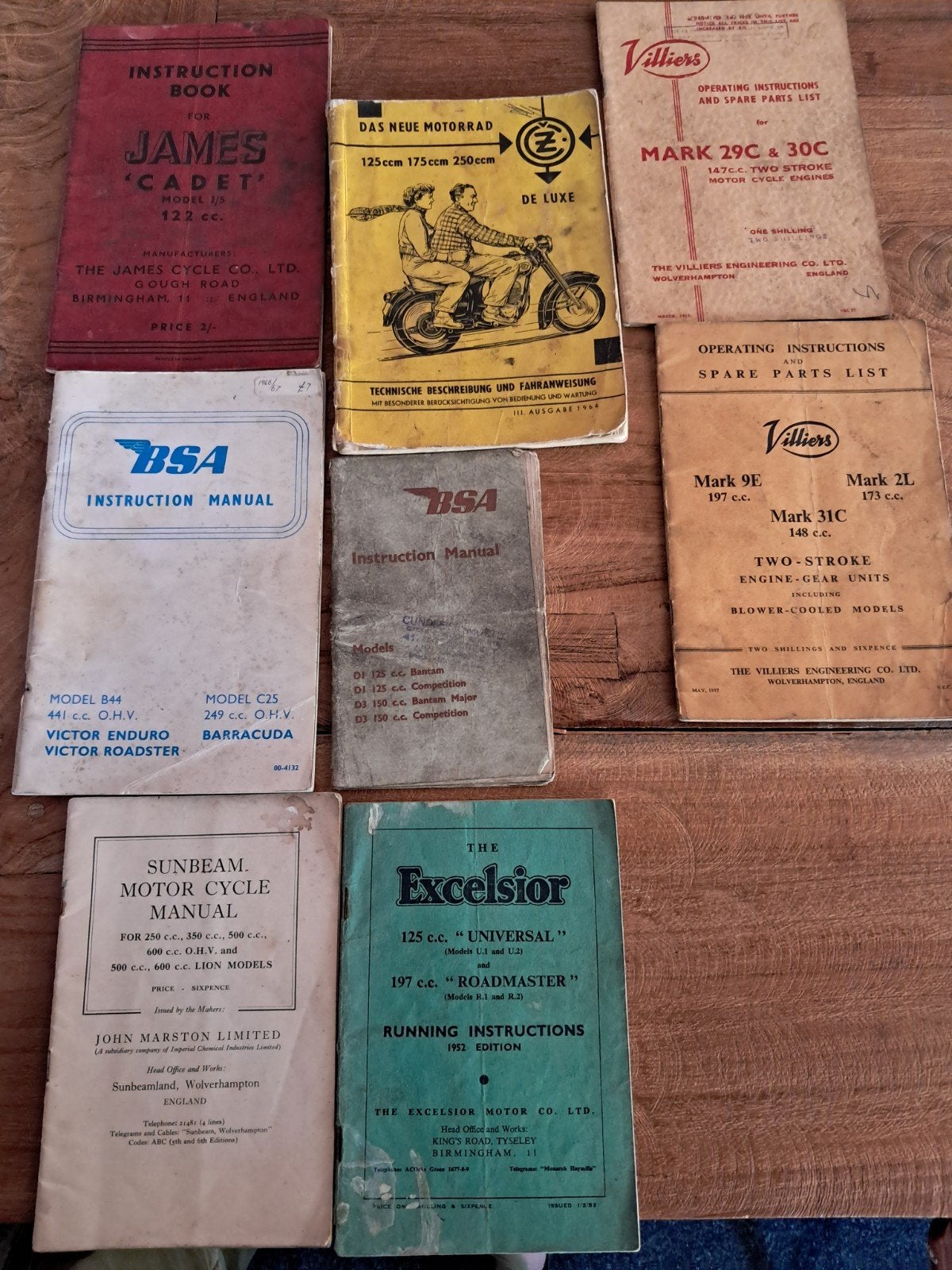 Diverse instructie en onderdelen boekjes, Motoren, Onderdelen | Oldtimers, Ophalen of Verzenden