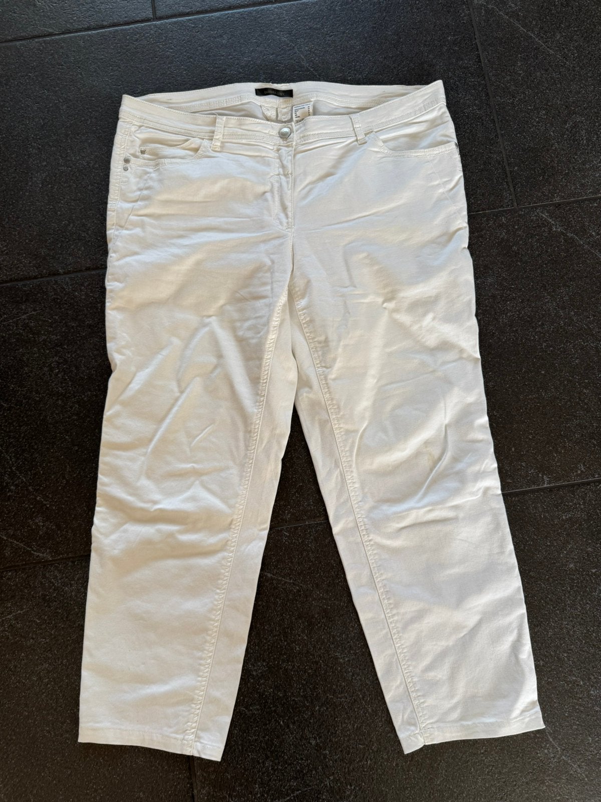 Mooie witte 3/4 spijkerbroek van Barbara Lebek mt 46, Ophalen of Verzenden, Maat 46/48 (XL) of groter, Wit