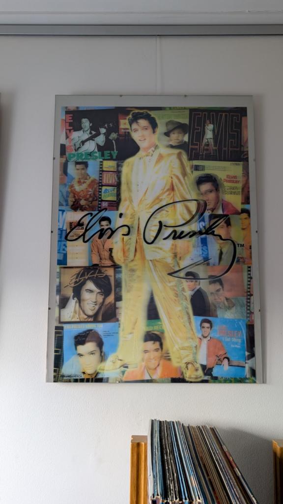 Elvis Presley 3d Poster met Handtekening, Verzamelen, Muziek, Artiesten en Beroemdheden, Ophalen of Verzenden, Zo goed als nieuw