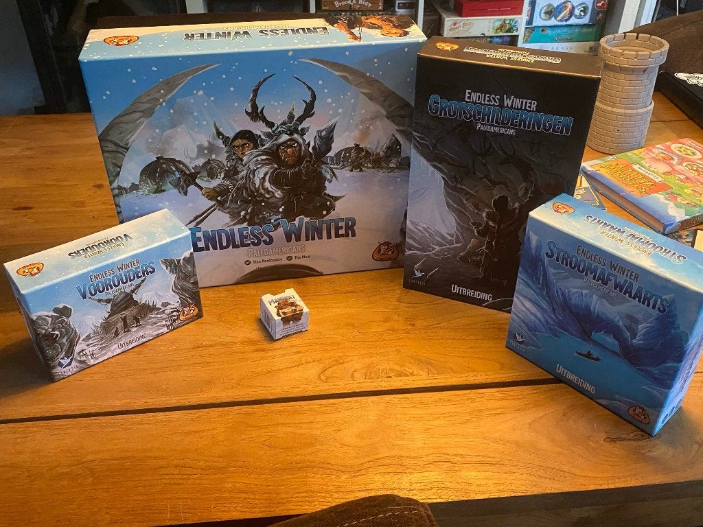Endless Winter Paleoamericans met 4 uitbreidingen., Een of twee spelers, Ophalen of Verzenden, Zo goed als nieuw
