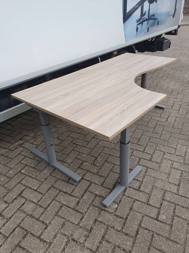 Gispen TM hoekbureau nieuw blad, 40x , links en rechts, Gispen, 120 cm, In hoogte verstelbaar, Ophalen of Verzenden