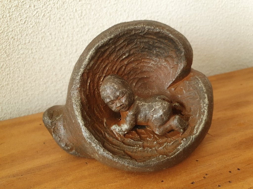 baby beeldje de geboorte echt handwerk van Geert Kunen, Ophalen of Verzenden, Zo goed als nieuw, Jongetje of Meisje, Overig