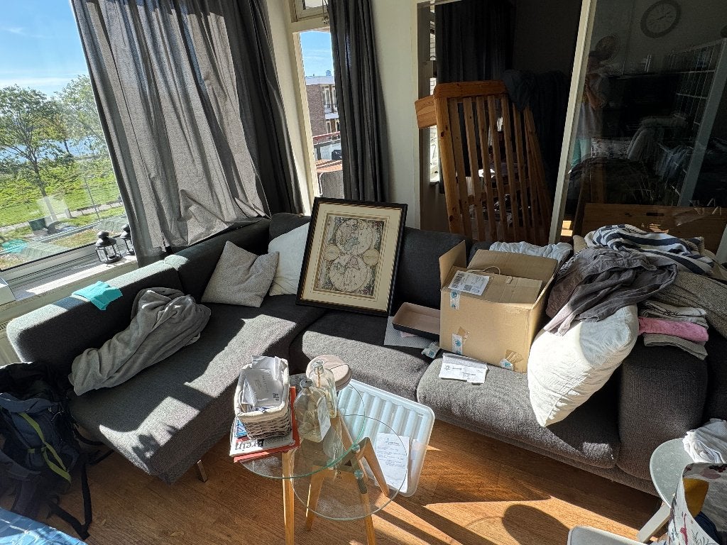 IKEA nockeby Bank 2-zitsbank met chaise longue links, Huis en Inrichting, Ophalen, 250 tot 300 cm, Gebruikt, Hoekbank