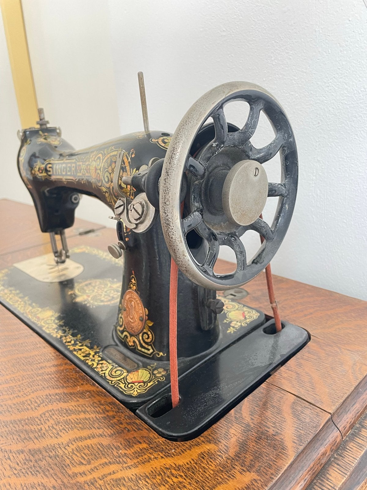 Antieke Singer Naaimachine met Houten Kast - Werkend, Antiek en Kunst, Antiek | Naaimachines, Ophalen