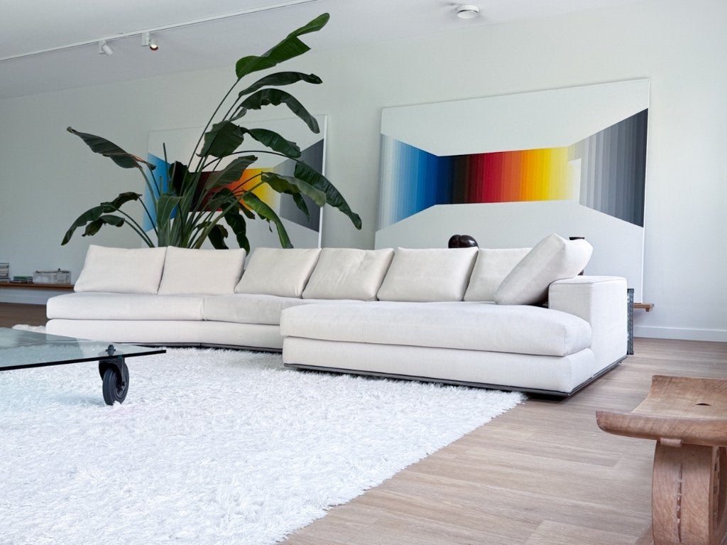 Minotti Hamilton sofa met groot eilanddeel, Huis en Inrichting, Banken | Bankstellen, Ophalen, Gebruikt, Vierpersoons of meer
