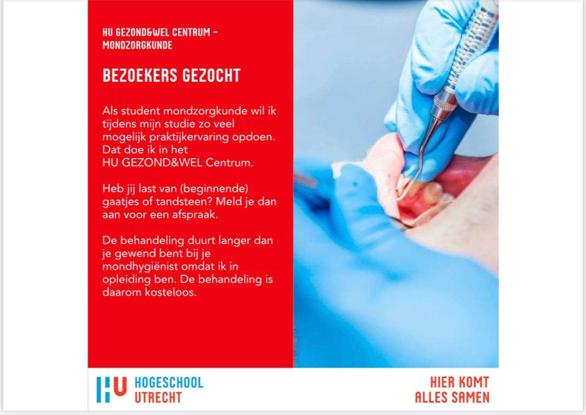 Mondzorgkunde student zoekt
