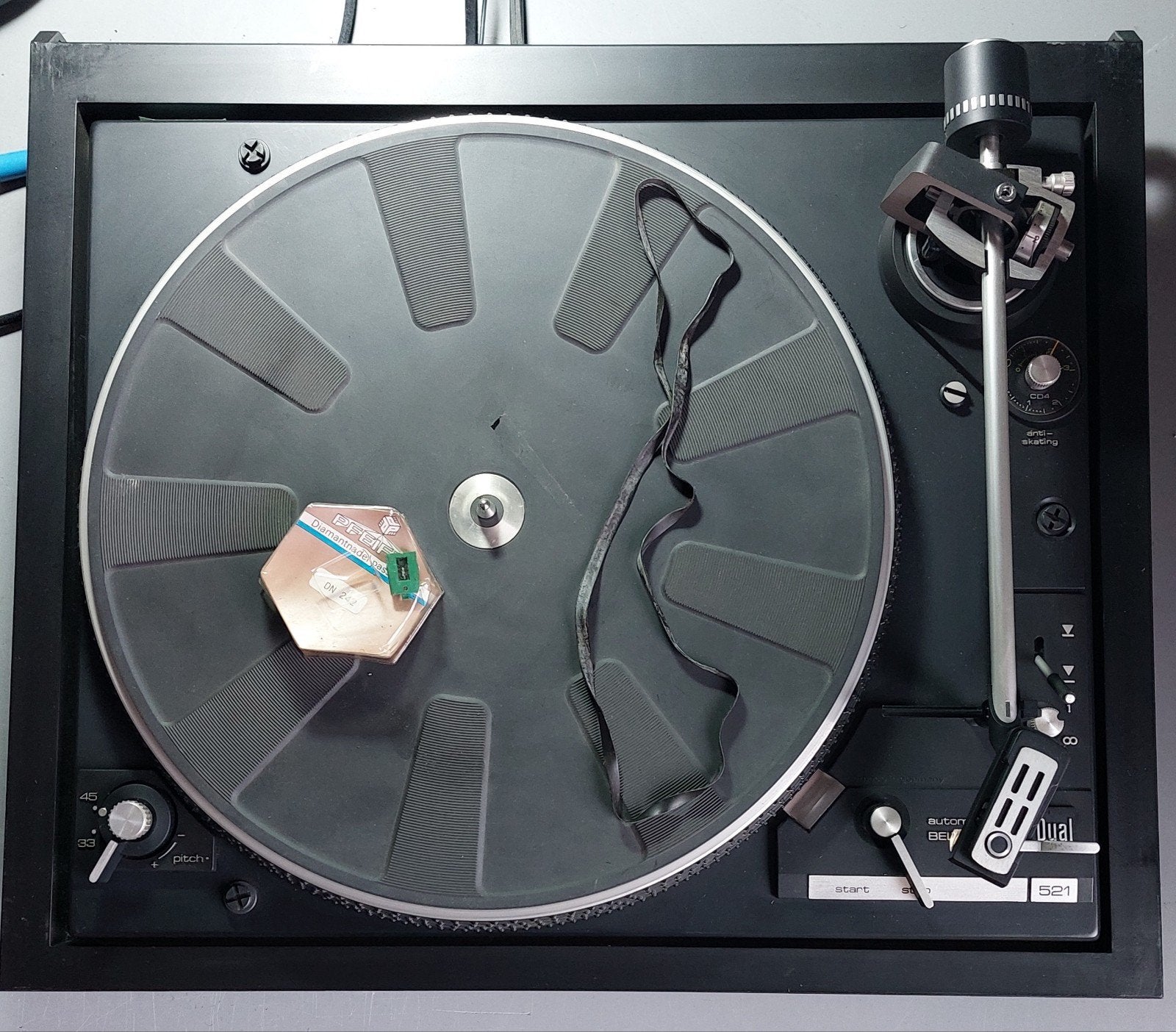 Dual 521 Vintage Platenspeler, Gebruikt, Pitch-regelaar, Ophalen of Verzenden, Platenspeler