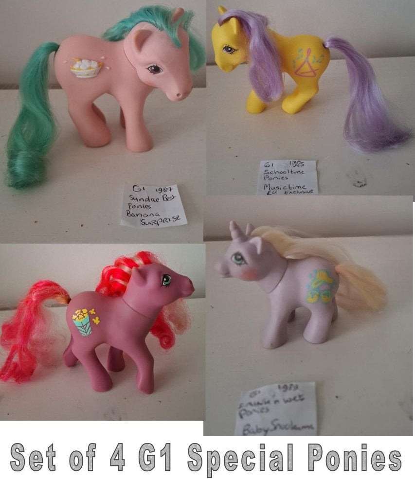 Exclusieve MLP G1 my little pony vier verschillende, Ophalen of Verzenden, Gebruikt