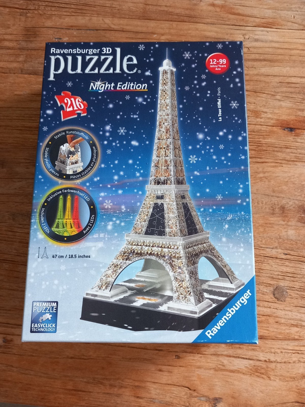 ravensburger eifeltoren met verlichting, Ophalen of Verzenden, Minder dan 500 stukjes, Zo goed als nieuw, Rubik's of 3D-puzzel