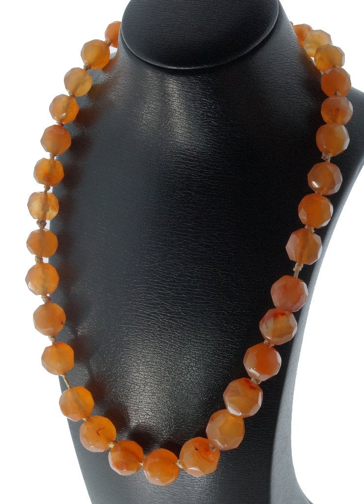 Carneool vintage ketting 14k gouden paston slot dames, Ophalen of Verzenden, Goud, Ketting, Met edelsteen