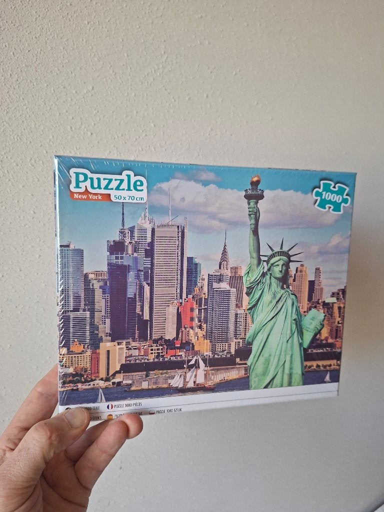 Puzzel New York Vrijheidsbeeld 1000 Stukjes 50x70cm, Ophalen of Verzenden, 500 t/m 1500 stukjes, Nieuw, Legpuzzel