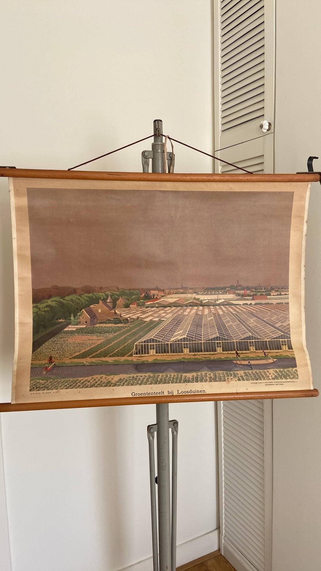Antieke schoolkaart Groenteteelt bij Loosduinen, Antiek en Kunst, Ophalen of Verzenden, Stad- en Dorpsgezichten