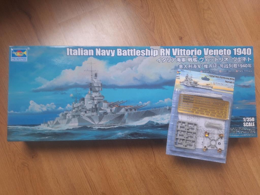 1:350 1/350 Trumpeter Vittorio Veneto + Upgrade Set, Hobby en Vrije tijd, Modelbouw | Boten en Schepen, Ophalen of Verzenden, Zo goed als nieuw
