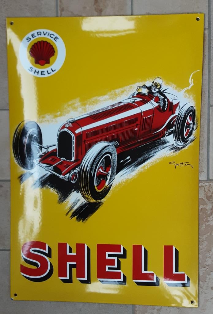 Shell Emaille Reclamebord - XL, Ophalen of Verzenden, Nieuw, Formule 1