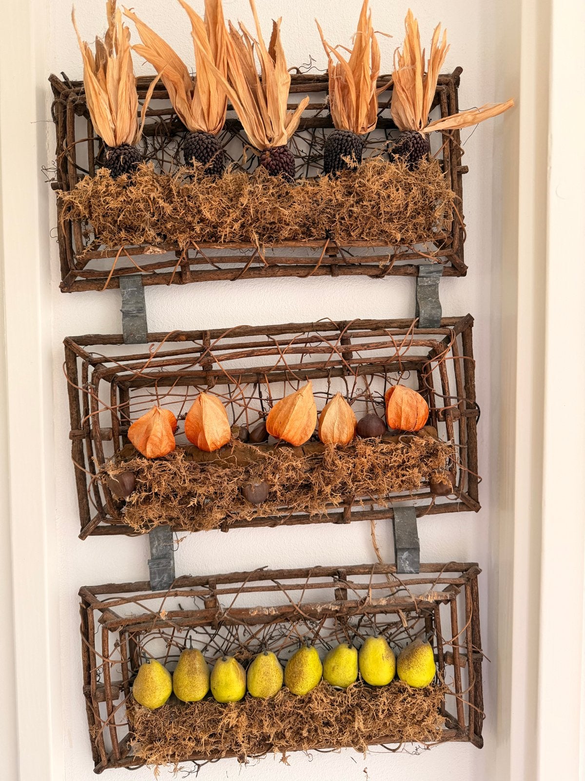 Decoratieve wandhanger met natuurlijke elementen, Ophalen, Gebruikt, Landelijk, Natuurlijk materiaal