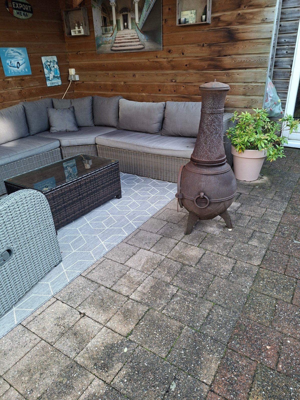 Gietijzeren terraskachel, Tuin en Terras, Ophalen, Gebruikt