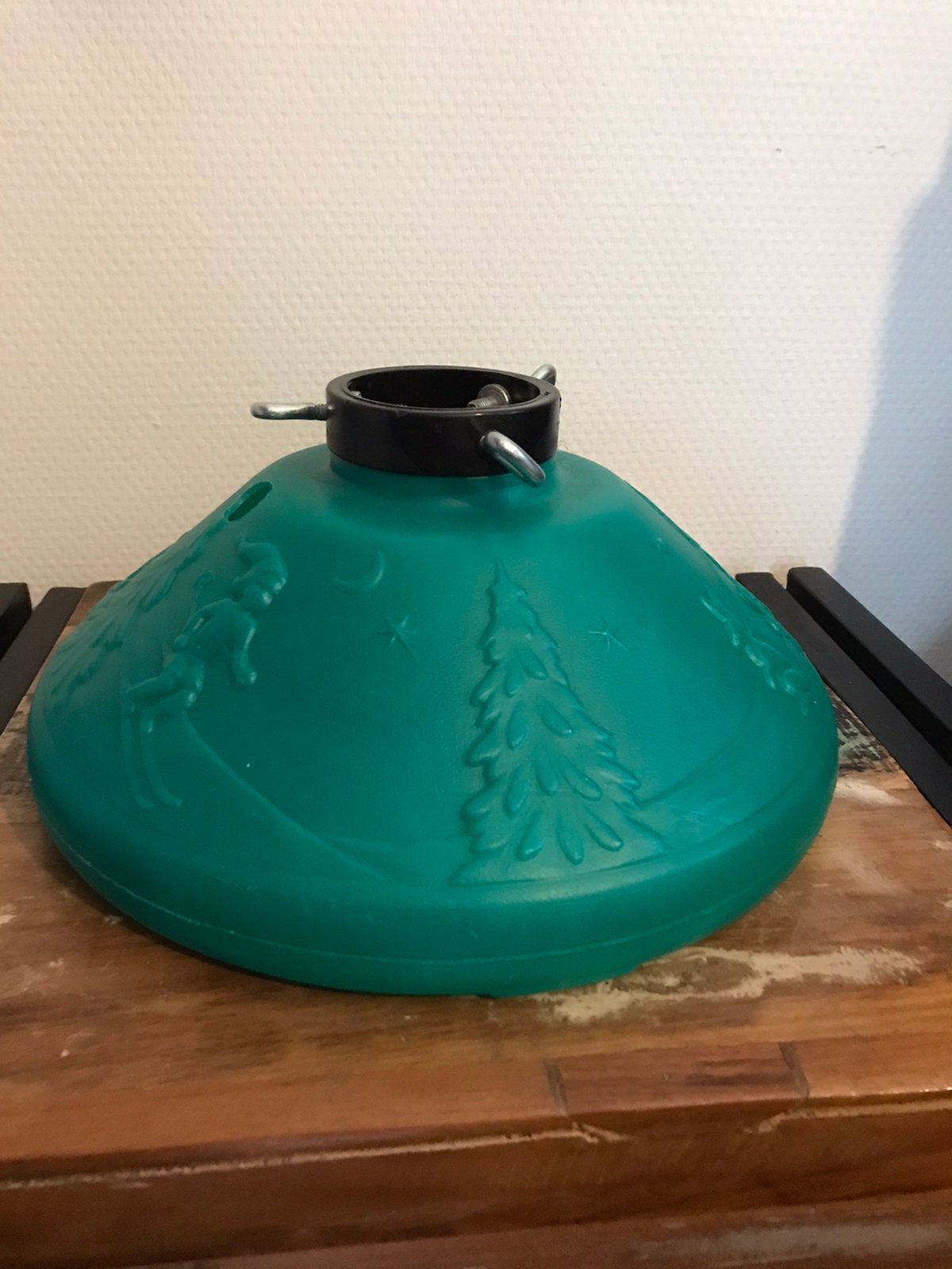 Vintage kerstboom voet standaard groen kunststof zgan, Diversen, Kerst, Ophalen of Verzenden, Gebruikt