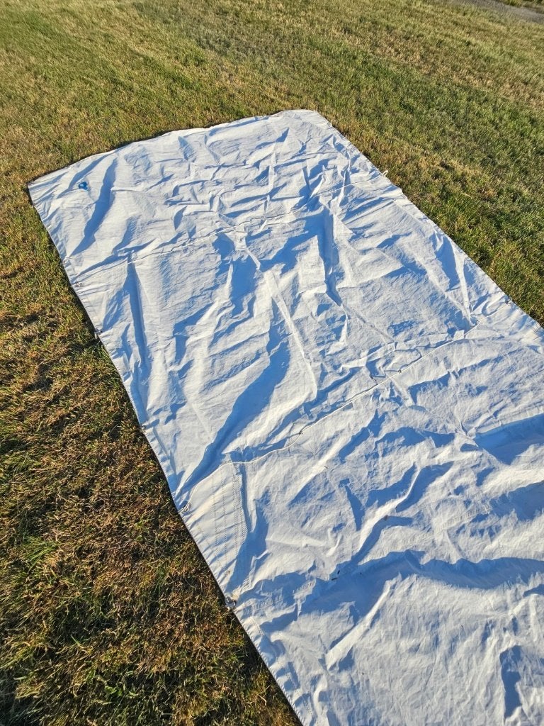 De Vries Lemmer grootzeil – 790x755x260 cm, Ophalen, Gebruikt, Grootzeil, Minder dan 15 m²
