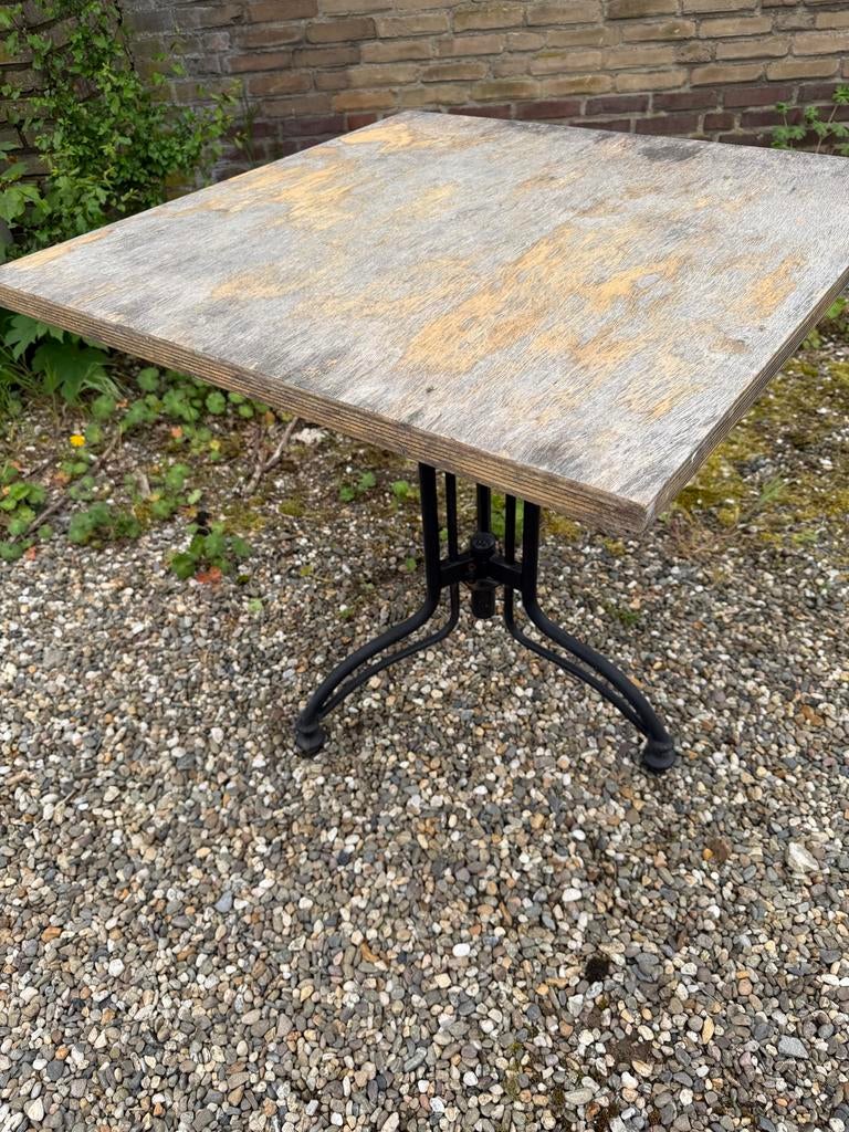 Inklapbare terrastafel - opknapper, Ophalen, Gebruikt, Vierkant, Hout