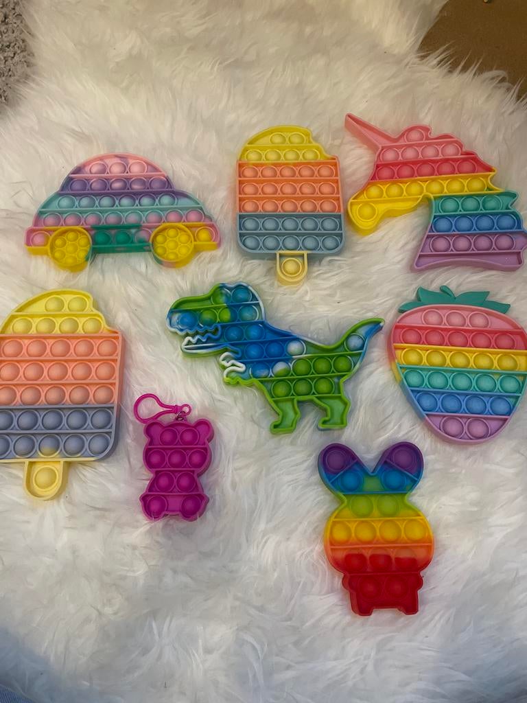 Pop It Fidget Speelgoed Set - Regenboog Kleuren, Ophalen, Nieuw, Jongen of Meisje