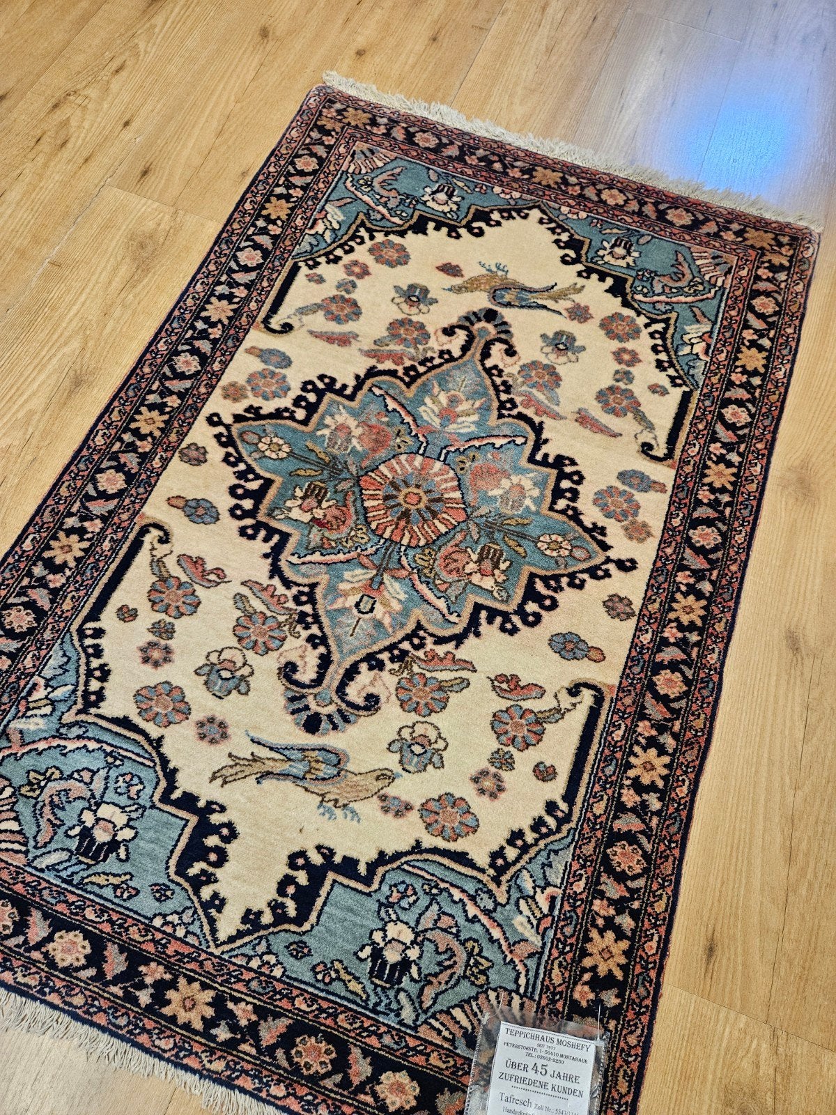 Vintage handgeknoopt perzisch tapijt tafresh 123x78, Huis en Inrichting, Stoffering | Tapijten en Kleden, Info@SlatsAntiek.nl
