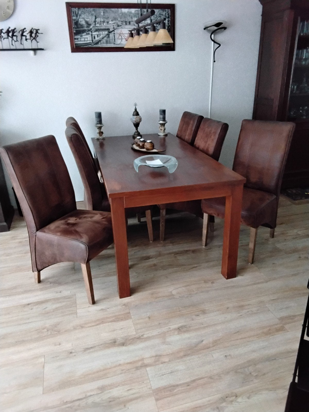 Eethoek met 6 stoelen., Huis en Inrichting, Ophalen, Gebruikt, 4 tot 6 stoelen