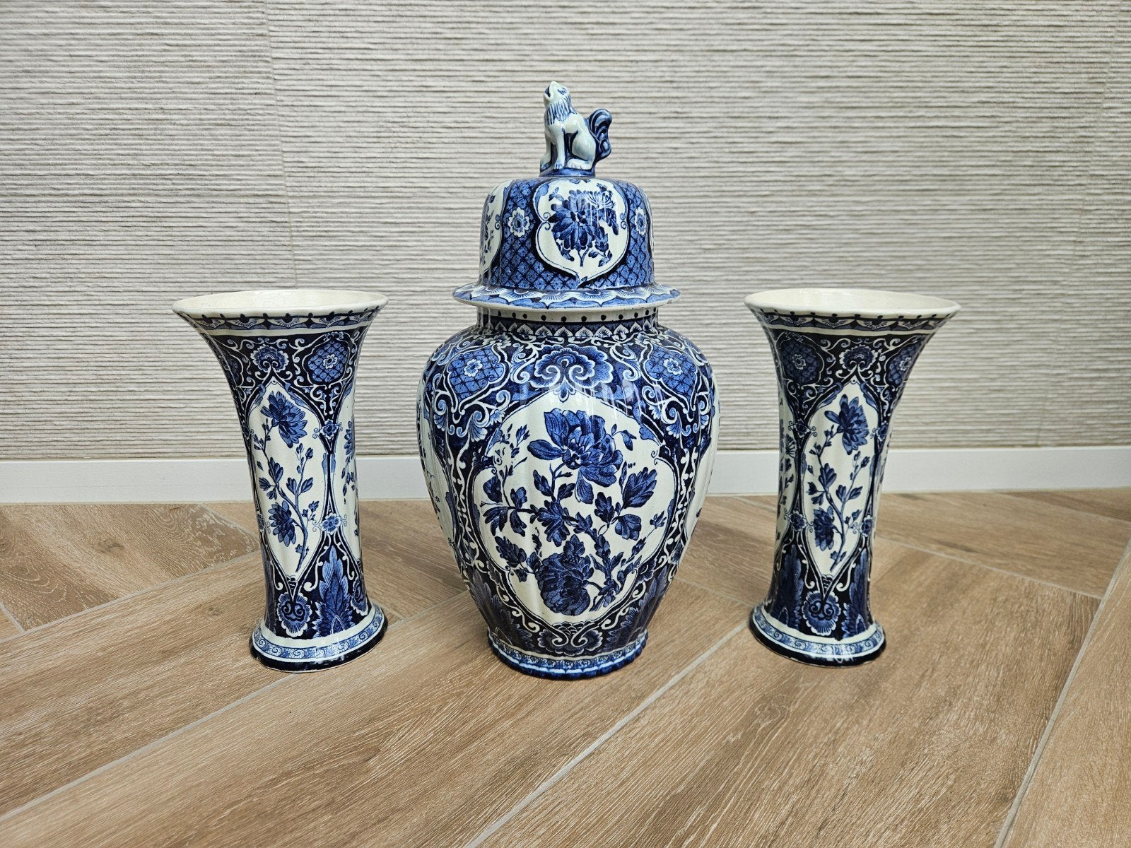 Delfts Blauw vazen set Petrus Regout & Co Maastricht, Antiek en Kunst, Antiek | Vazen, Ophalen