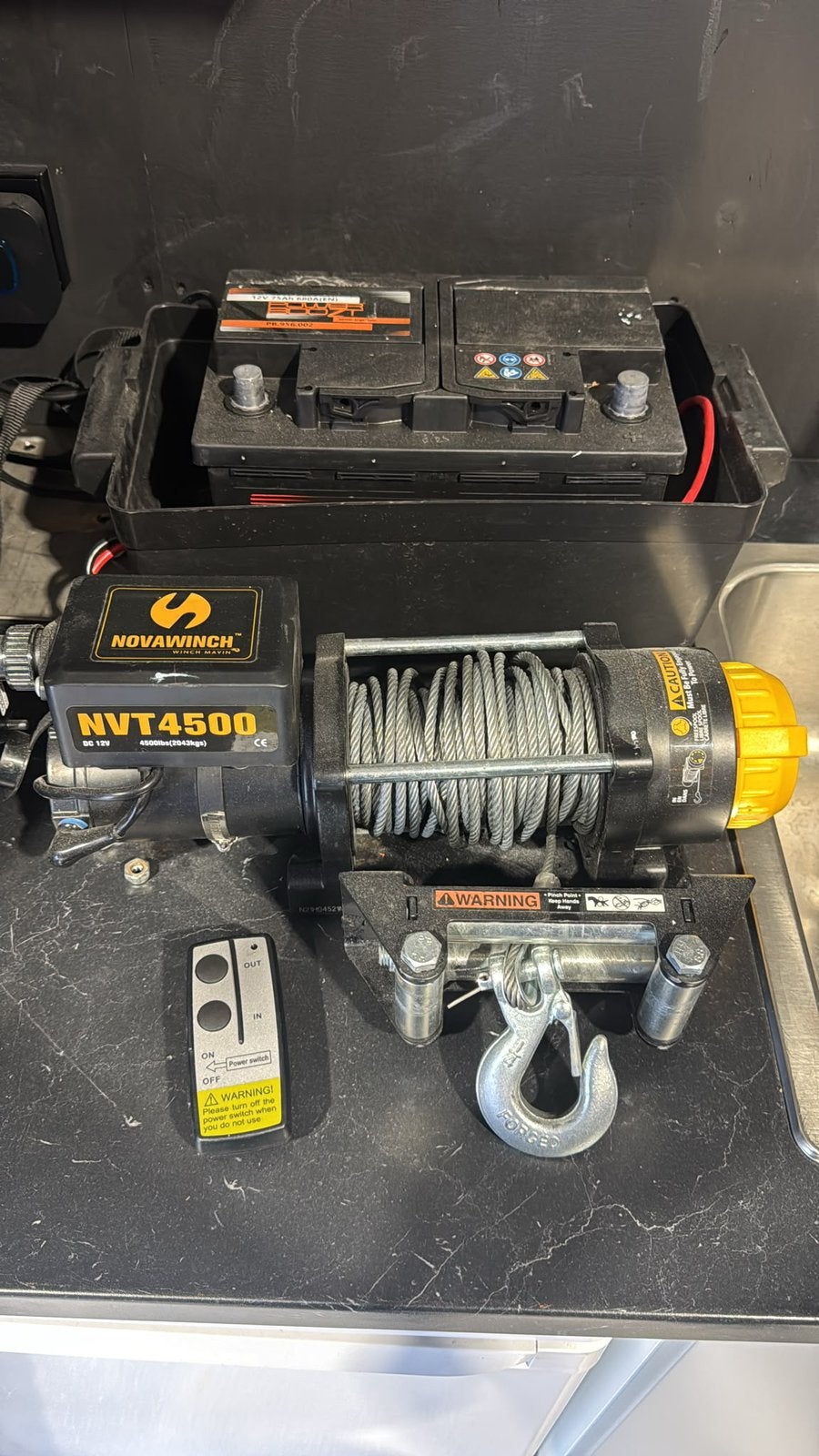Elektrische lier 2000 kg + afstandsbediening, Ophalen, Nieuw