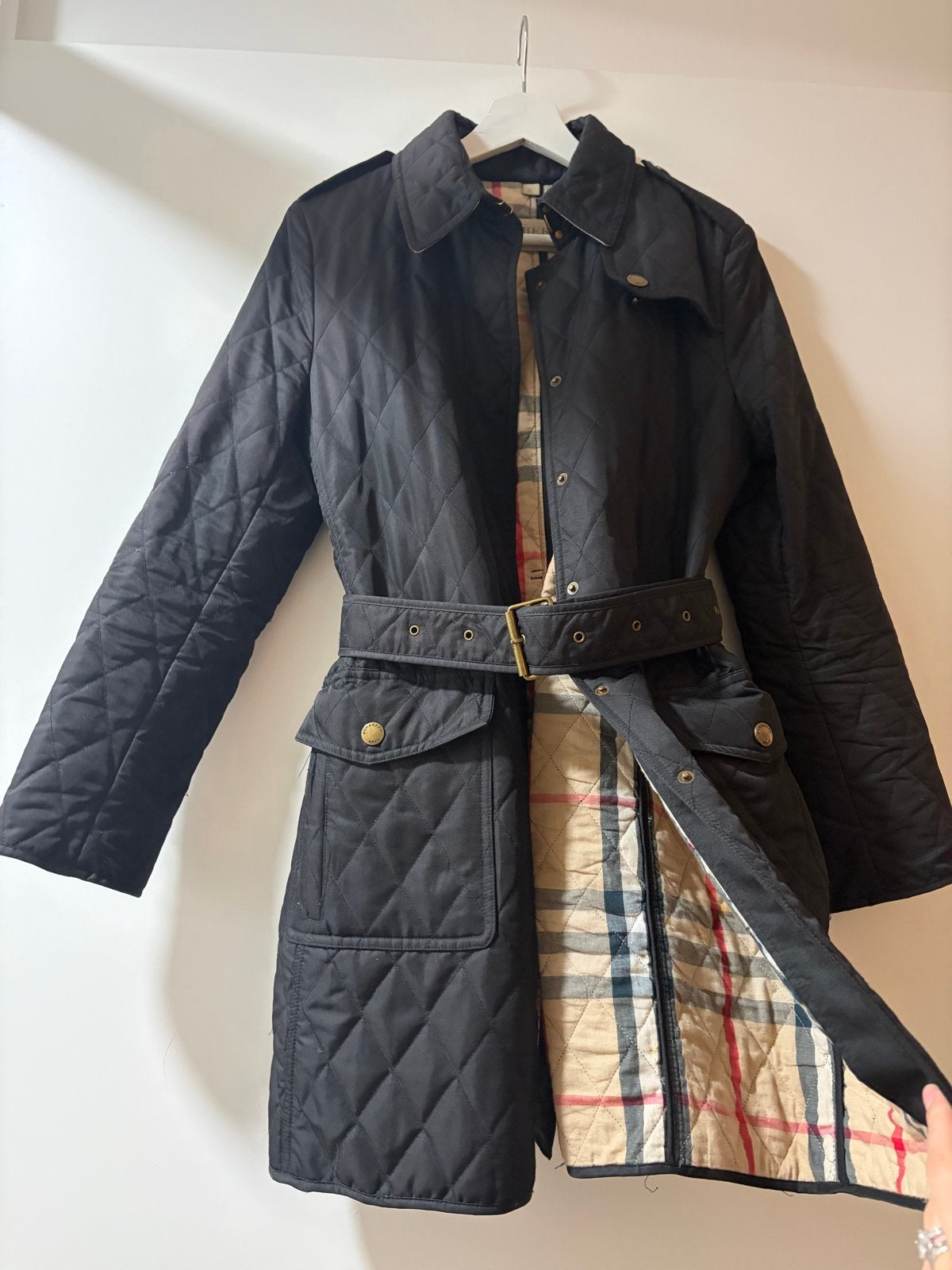 Burberry Vintage Gewatteerde Jas Zwart Maat S/XS, Ophalen of Verzenden, Zo goed als nieuw, Maat 38/40 (M), Zwart