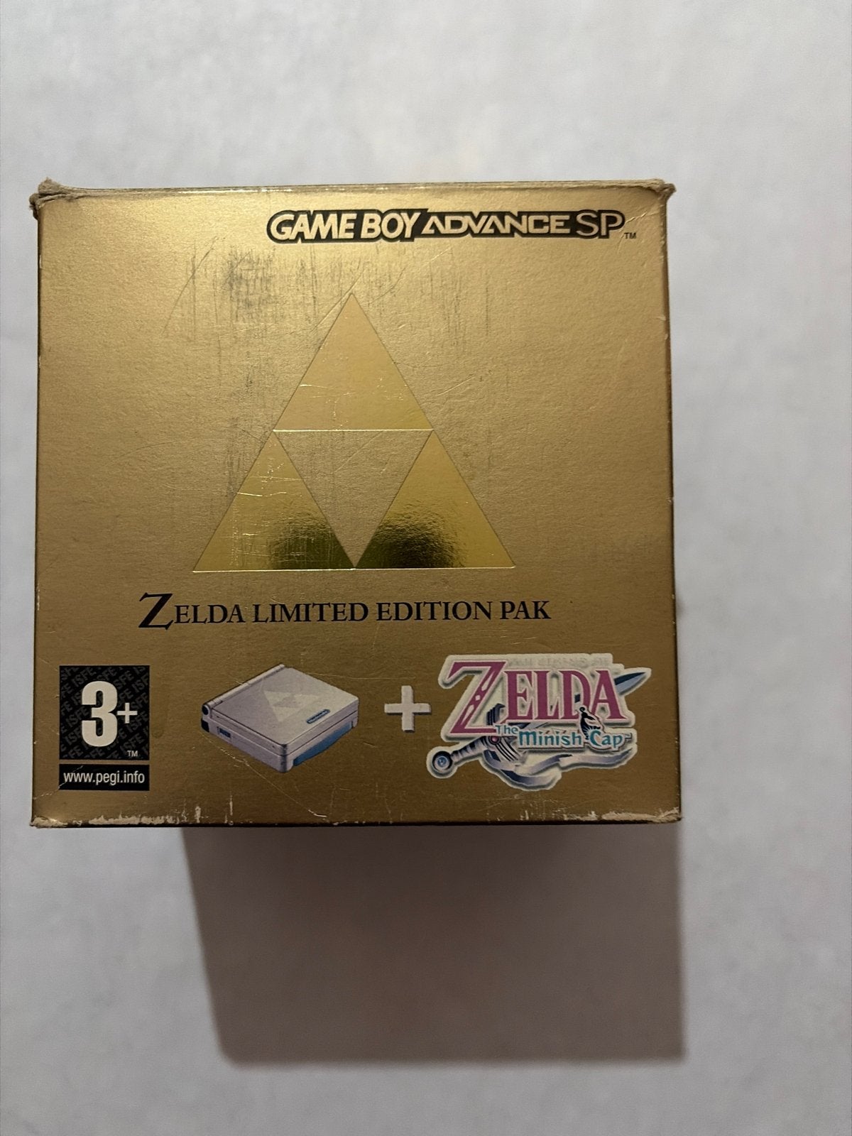 Game Boy Advance SP Zelda Limited Edition Pak + Minish Cap, Ophalen of Verzenden, Zo goed als nieuw, Game Boy Advance SP, Met games