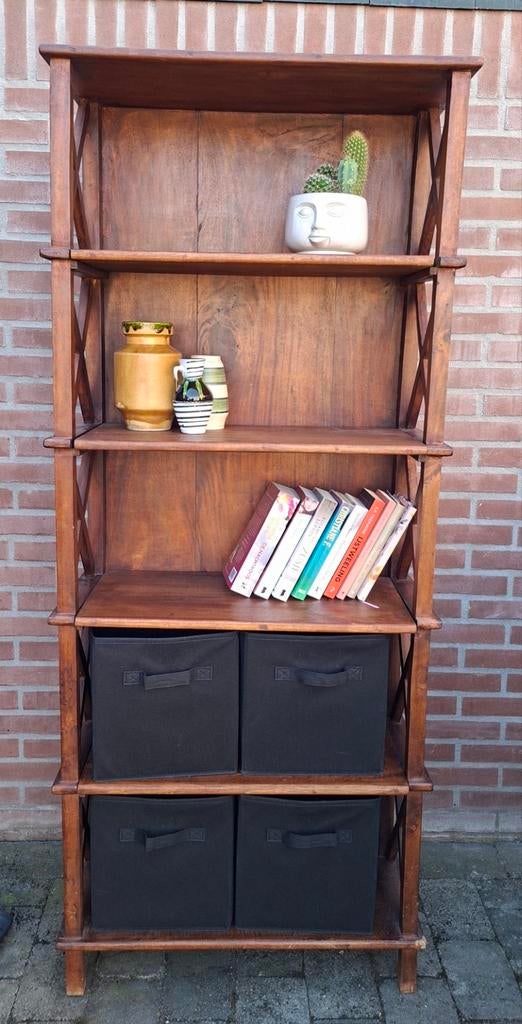 Vintage boekenkasten, acaciahout, Huis en Inrichting, Kasten | Boekenkasten, Ophalen, Met plank(en), Gebruikt, Klassiek