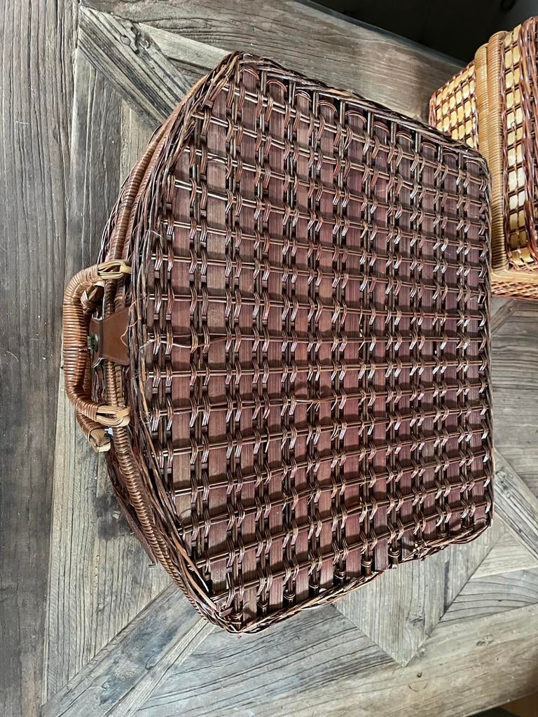 Vintage Picknickmand 'Country Cottage' compleet, Ophalen of Verzenden, Zo goed als nieuw