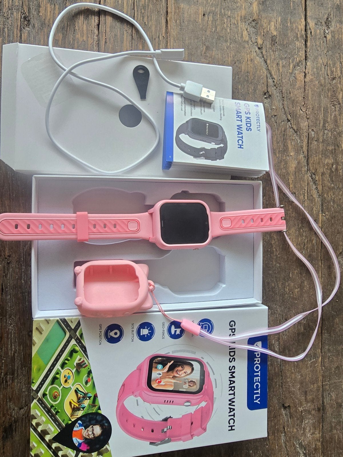 Protectly GPS Kids Smartwatch Roze, Ophalen, Nieuw, Roze, GPS