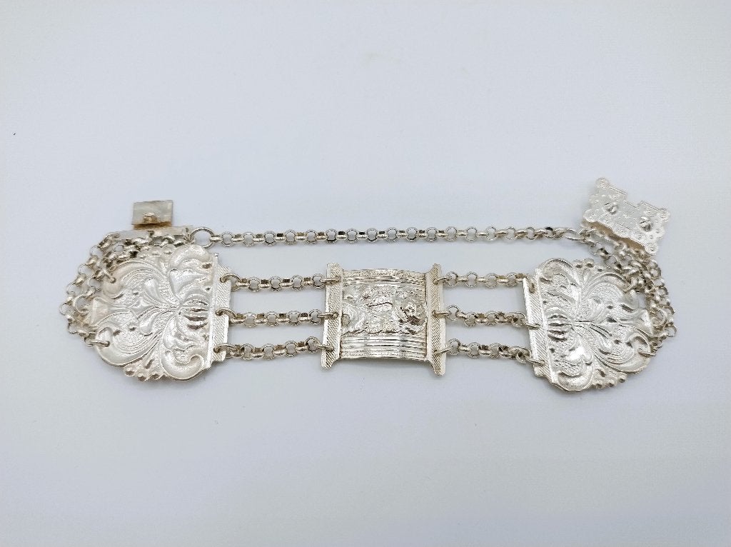Zilveren bijbelslot armband, Schoonhoven, 1865, Verzenden, Zilver, Armband